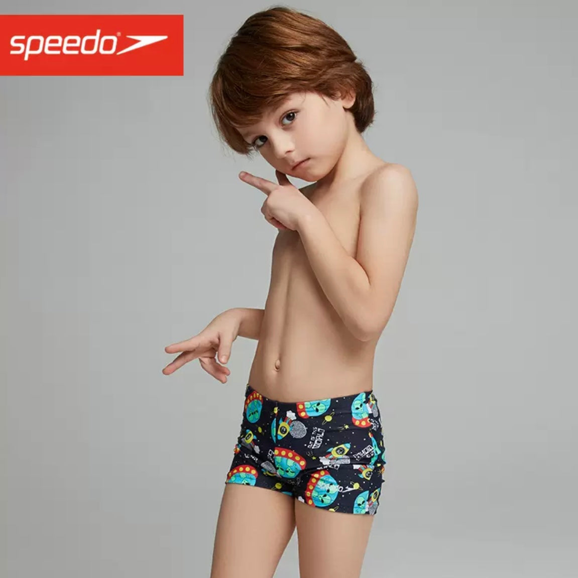 SPEEDO男童平角抗氯泳褲 (太空飛船)