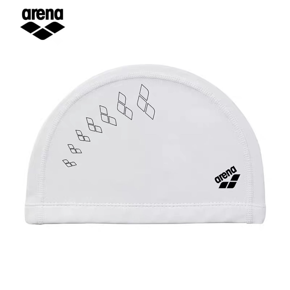 ARENA男女通用防水內用PU泳帽 (標誌條紋)
