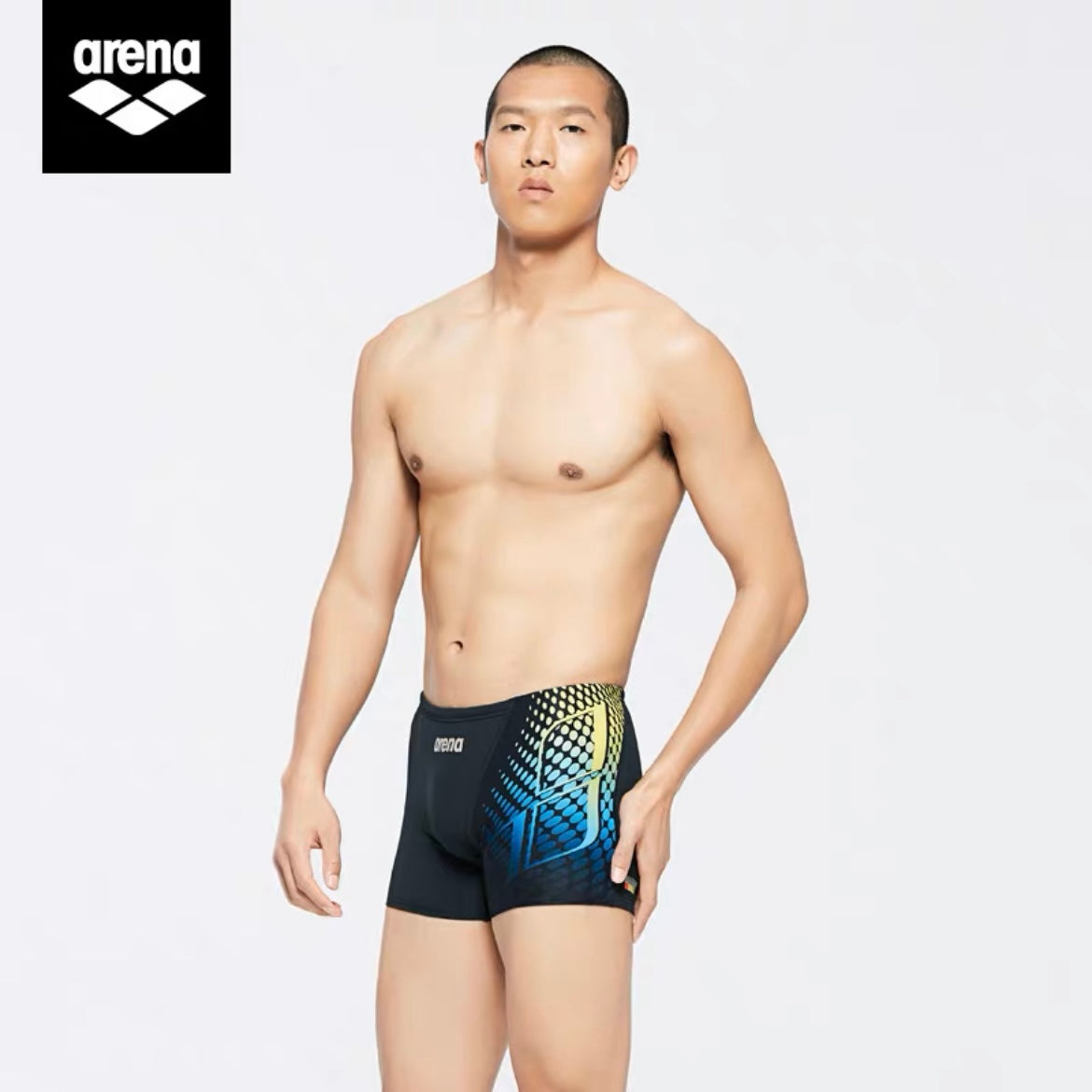 ARENA專業訓練男士抗氯平角泳褲 (黑色)
